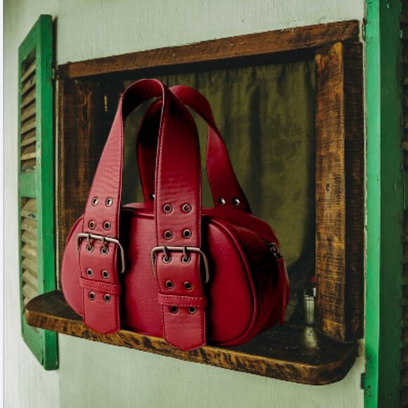 Free People 🆕️Leather Bag🔖Oxblood Say Yes Bag - Picture 2 of 12